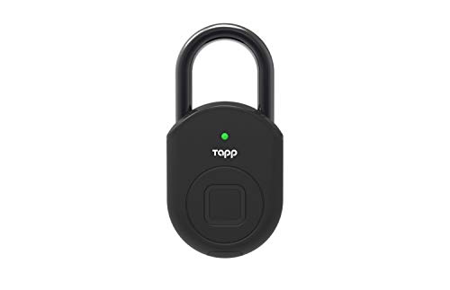 Preisvergleich Produktbild Tapplock Lite Smart Touch Elektronisches Vorhängeschloss, Smartschloss, Fingerabdruck, Fingerabdruckerkennung, Bluetooth, Schwarz, 55mm