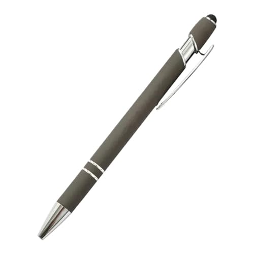 Stylo publicitaire personnalisé en métal gris foncé pour éviter les traces d'écran