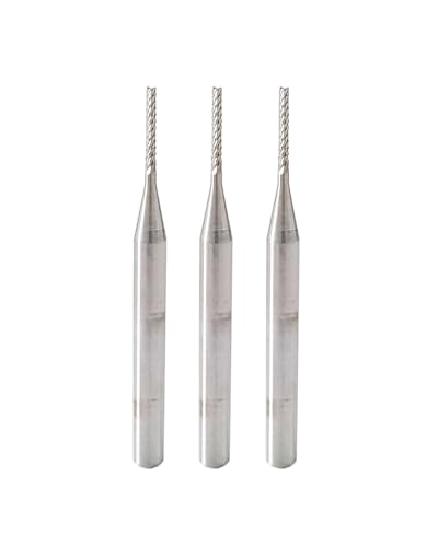 LOZTBUE 3 piezas fresa de metal duro 3 mm, 4 dientes/4 filos fresa CNC, recubrimiento negro, fresa de metal duro macizo para acero metal, madera, plástico acrílico