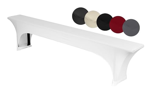 TexDeko® Stretch Bierbankhussen für Bierzeltgarnitur strapazierfähig (nur Bierbank) 220 x 25cm Weiß Festzeltgarnitur | verstärkte Beintaschen ÖKO-TEX Zertifiziert bügelfrei waschbar TexDeko® Stretch Bierbankhussen für Bierzeltgarnitur strapazierfähig (nur Bierbank) 220 x 25cm Weiß Festzeltgarnitur | verstärkte Beintaschen ÖKO-TEX Zertifiziert bügelfrei waschbar