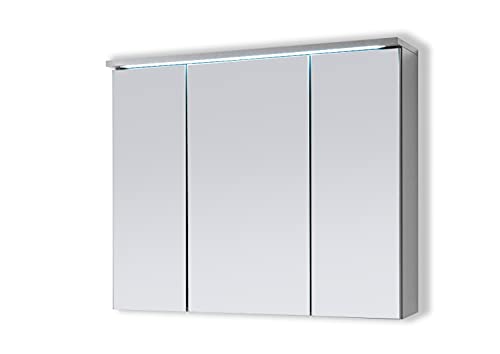 Aileenstore Spiegelschrank Badmöbel mit Beleuchtung Duo 80 cm LED GRAU