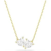 Swarovski Mesmera necklace, Heart, White, Gold-tone finish