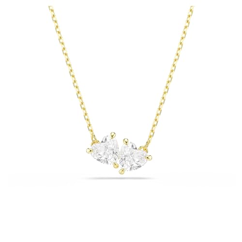 Swarovski Mesmera necklace, Heart, White, Gold-tone finish
