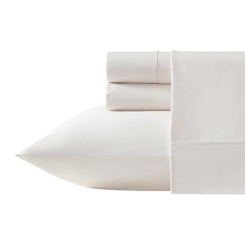 Vera Wang – King Sheet Set, 100% Egyptian Cotton Percale Bed Sheets with a Smooth & Crisp Feel, Deep Pockets, Bedding with Matching Fitted Sheet & Pillowcases (Pink) by Vera Wang - Used condition - US$93.99