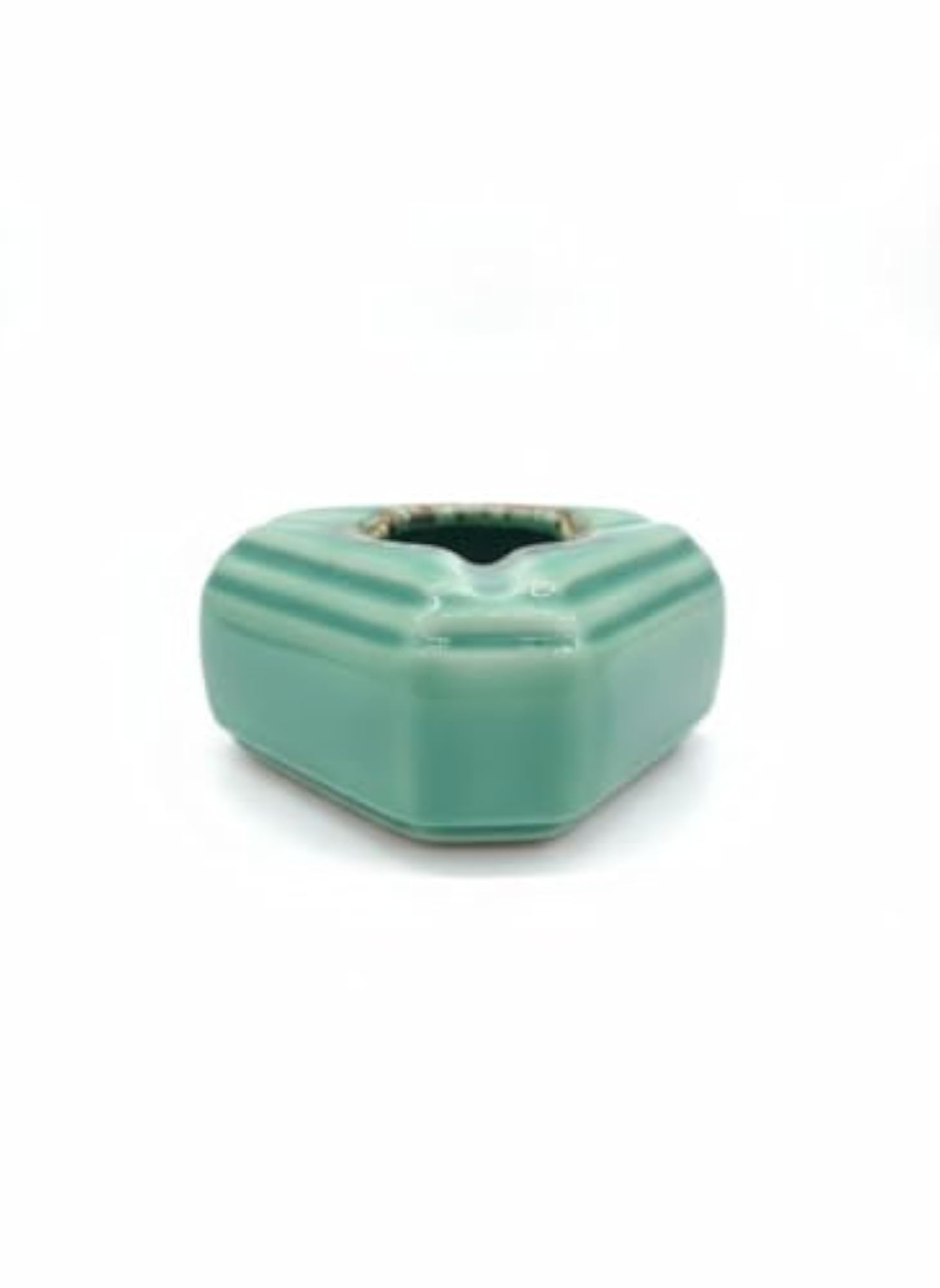 Ceramic Ashtray, Teal Green Glaze