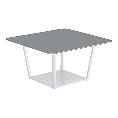 【メーカー配送・設置・組立】コクヨ ミーティングテーブル リージョン 正方形 ボックス脚 ミドルローテーブル 幅120×奥行120×高さ62.4cm リノリウム天板 アッシュ 脚ホワイト LT-RG1212MLSAAF32