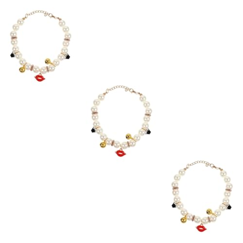 SUPVOX 3 Pièces Collier pour Chat et Handmade Dog Collar Colliers pour Chiots pour Petits Chiots de Cou de décor pour Animaux de Compagnie de Chat Mode