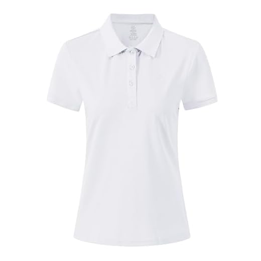 AjezMax Polo Femme Coton Shirt Manches Courtes Travail Sport Polo d'été Respirant T-Shirt XL Blanc