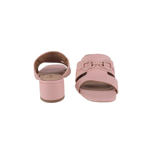 Image of Mochi Women Faux Leather Block Heel Slip-on Fashion Sandal