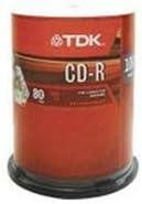 TDK 700MB 52x CD-R Media - Pack of 100 Red Blank Storage Media Discs