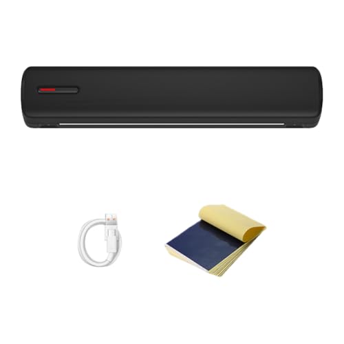 Knoruley Mini Impresora de Tatuajes A4, Portátil, Inalámbrica, con Plantilla, Fotocopiadora Térmica para Transferencia de Tatuajes, Viene en Color Negro
