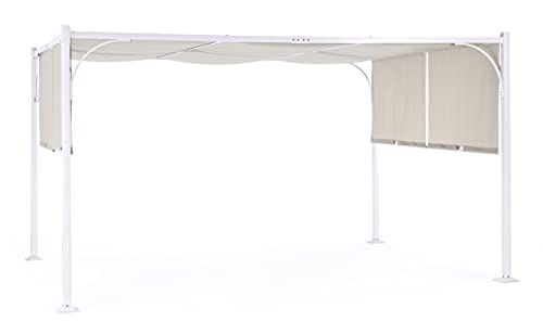Gazebo Pergola 4x3 m Panama con struttura in acciaio Bianco opaco - Acciaio