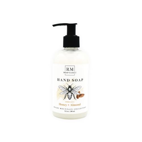 RM Soap Market Honey Almond Hand Soap, Liquid Hand Soap for Kitchen or Bathroom, Rich & Creamy Moisturizing Hand Soap, Hydrating, Natural Formula With Warm Almond Blend & Honeyed Vanilla Scent, 9.5 Oz