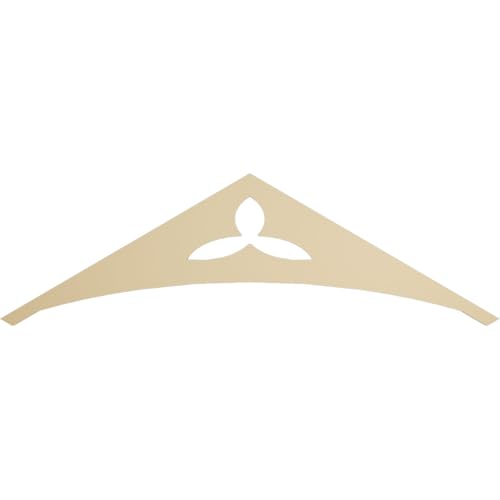 60"W x 17 1/2"H x 1 1/2"P (7/12) Pitch Naple Signature Urethane Gable Pediment, Primed Tan