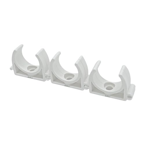 Foto von ARLI Installationsrohr M16 gemufft 18m + 40x Klemmschelle – Kabelrohr starr PVC schwer entflammbar 16mm für Aufputzinstallation Weiß