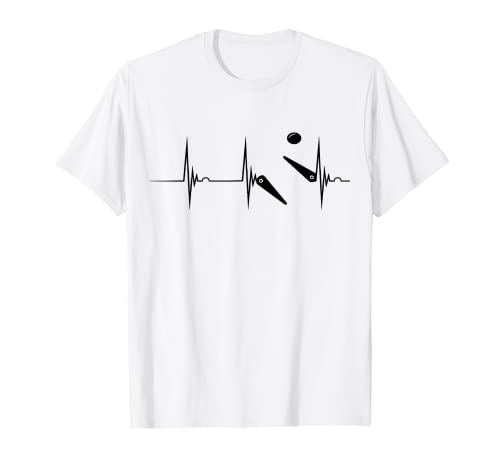 Pinball Heartbeat Flipper EKG Pulse Line Flipping Ball Camiseta