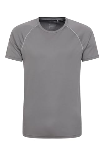 Mountain Warehouse Endurance Mens T-Shirt Breathable Tee UPF50 Protection Lightweight Shirt Comfortable & Quick Drying Top - Spring Summer Travelling Dark Grey L
