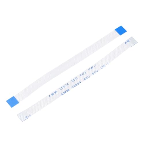 QUARKZMAN FFC FPC Cable Flexible Plano, 10 Pines Paso 0.5mm Longitud 80mm (Tipo A) Para LCD Impresora 3D Cámara DVD TV Laptop Audio Paquete De 5