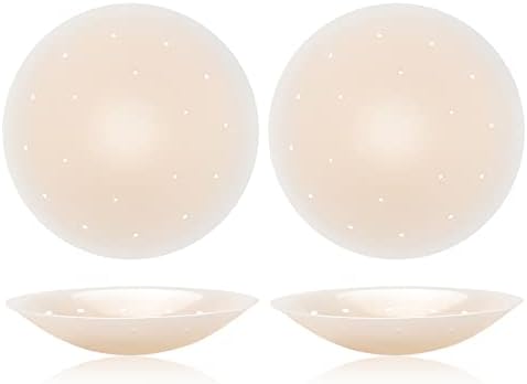 BSTVLOGO Silicone Nipple Covers Women's Reusable Adhesive Invisible Nippleless Covers Round Breathable Refreshing 2 Pairs