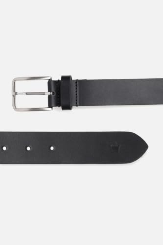 Image of Louis Philippe Men's 100% Italian Leather Shiny Nickel Buckle Formal Profile Belt