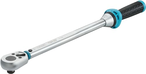 Image of HAZET Torque Wrench 5122-3C,40-200Nm Output: Square 12.5 Mm (1 /2 Inch), Tolerance: 3%, 32 Teeth (Operating Angle 11.25 Degrees) I Reversible Ratchet for Car and Bicycle I 20.43 Inches