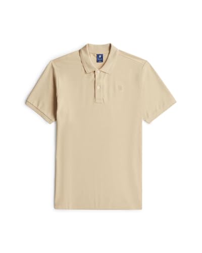 G-STAR Raw C.V. Men's Dunda Overdyed Slim Polo Shirt, Beige, M – Ansicht 5