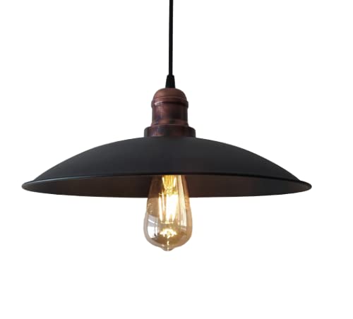 Rsylight Retro Metal Siyah Sarkıt Avize Rustik Tekli Sarkıt 30 Siyah RT6017000