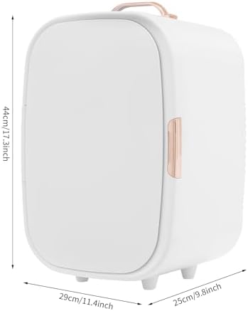 12L Portable Skincare Fridge - Mini Cosmetic Refrigerator with Cooling & Heating, Adjustable Shelves for Makeup, Perfumes, Facial Masks, Lipsticks - Compact Beauty Storage (White)