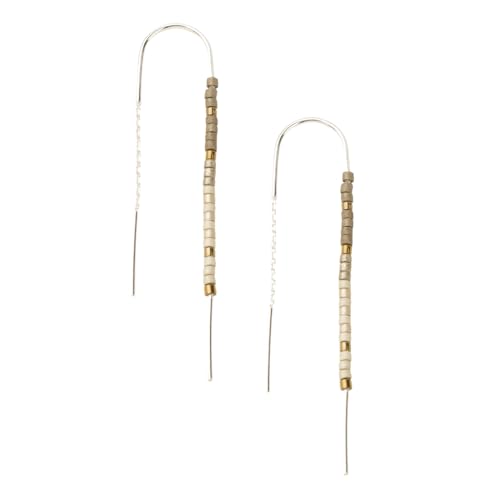 Scout Curated Wears - Chromacolor Miyuki Thread Earring - Pewter Multi/Silver