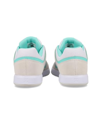 DC Shoes Women's Cure Sneaker, Off White/Mint, 8