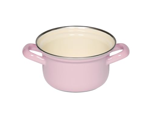 Riess Emaille-Topf 0276-006 Kasserolle mit Chromrand 12 cm
