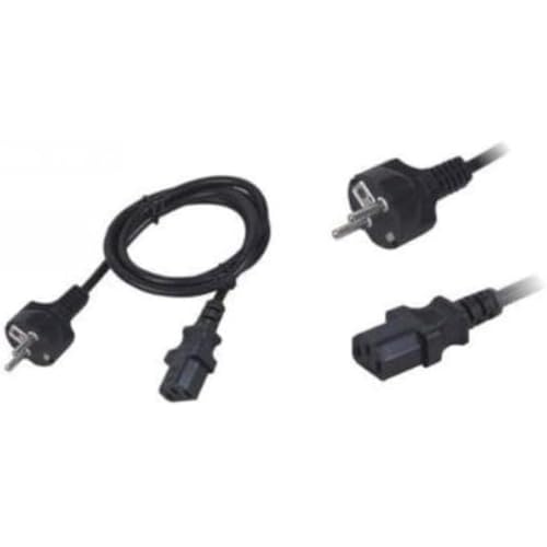 Neklan 2020051 - Cavo di Alimentazione di Rete 2P+T retto/C13 retto, Colore: Nero