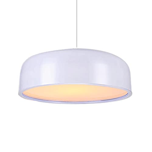 Suspension LED rouge et blanc plafonnier rond tambour pour cuisine