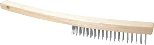 3 Rows x 19 Columns Bent Handle Scratch Brush - 6" Brush Width, 14" OAL, 1-1/8" Trim Length (60 Pack)