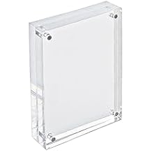 Azar Displays 104432 Acrylic Magnetic Photo Frame Block 3.5x5, Clear