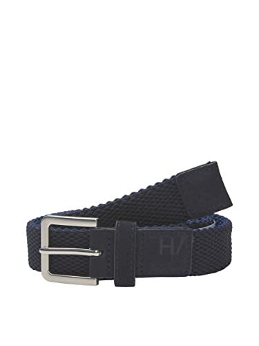 Ceinture pour homme tressée élastique bleue avec boucle en taille 85