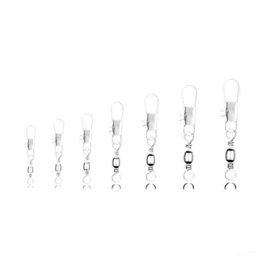 Juego de eslabones giratorios de pesca y eslabones a presión para entusiastas de los aparejos serios (2#-20 piezas)