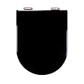 Wemune Toilet Seat with Slow Close Hinges, Elongated Toilet Seat with Non-Slip Seat Bumpers, Easy to Install & Clean, Quick Release, 360° Adjustable Hinge, Top Mount, PP, D Shaped, 36x46cm,Black
