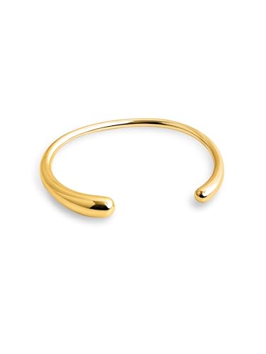 SINGULARU - Brazalete Gota Acero. Pulsera Rigida en Acero bañado en Oro 18Kt. Joyas para Mujer