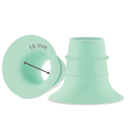 Image of Maymom 16 mm Flange Insert Green Compatible with Elvie Single /Double Electric, Elvie Stride Cup (24mm), Compatible with Medela PersonalFit Flex Shield, Not Original Elvie Replacement Parts