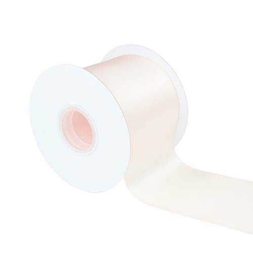 ITIsparkle 両面サテンリボン 幅75mm×22M巻 手芸 服飾 ラッピング ちょう結び リボン #810-アイボリー