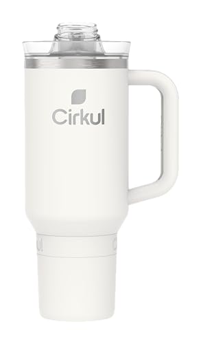 Image of Cirkul 40oz. Pearl Stainless Steel Tumbler with Handle, All-Day StrawSip, Double-Wall Insulated