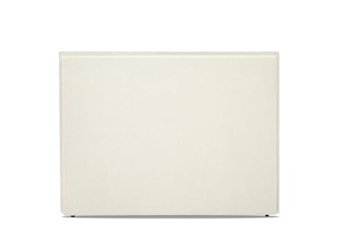 WIN REST Cabecero de Cama Duna Tapizado Lino Tela Antimanchas, Fibras Naturales, Tacto Fresco, Moderno y Elegante, Color Lino Blanco, Cabecero 145X120 cm (Cama 135/136)