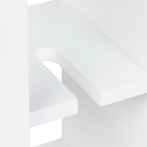 Relaxdays Nischenwagen, 2 Fächer, WC-Bürstenhalter, HxBxT: 71,5 x 17 x 50 cm, Badezimmer, MDF, schmaler Rollwagen, weiß