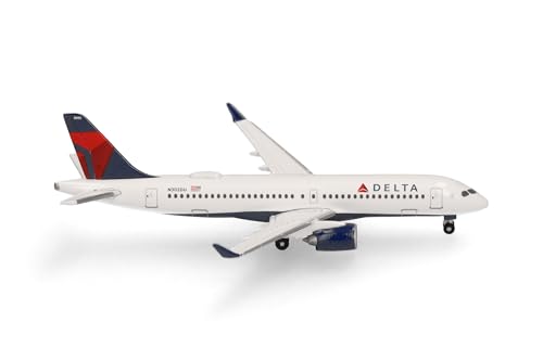 Miniatura Airbus A220-300 Herpa 1:500 réplica metálica Delta Air Lines N302DU acabados premium