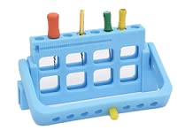AmeriCan Goods Dental Endo Caddy Block for 8pcs Endodonic Holder & Measuring Autoclavable 275°F. Dental Instrument Organizer (Neon Blue)