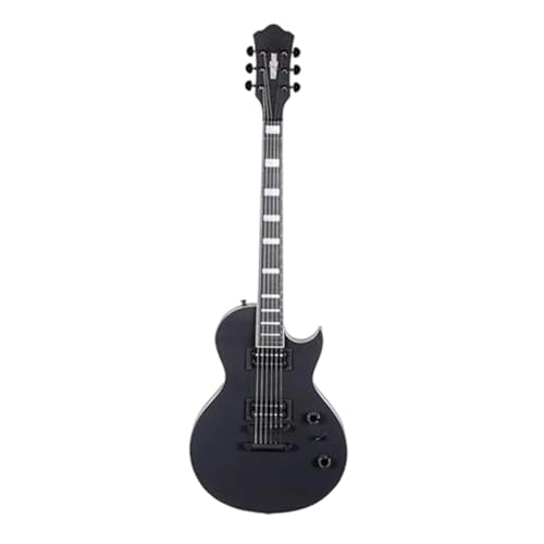 Guitare électrique noire à 6 cordes avec corps en peuplier et micro humbucker