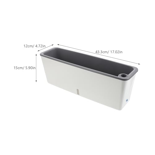 Jardinière rectangulaire plastique avec réserve d'eau pour fleurs durables