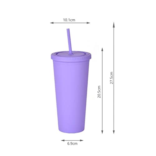 Straw Cup 710Ml Double Layer Cold Cups Shiny Straw Cup Plastic Tumbler Coffee Cup With Lid Straw Cup Christmas Gifts Outdoor Cup (Color : 15 24Oz) #TOP2