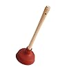 ADGO Sanitär Toilettenreiniger Holzgriff WC Saugen Toilette Toilettenkolben Kolben 35 cm